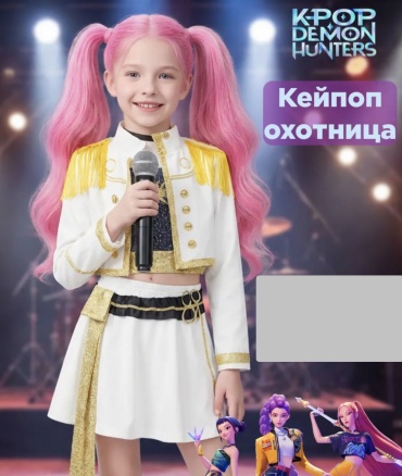 Карнавальный костюм The bestAstana Костюм охотниц за демонами, Huntrix, косплей Demon hunters, Руми, Мира, Зое белый, золотистый