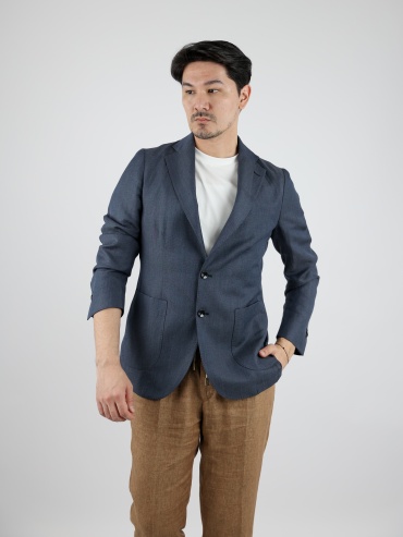 Пиджак однобортный BESPOKE синий, серый