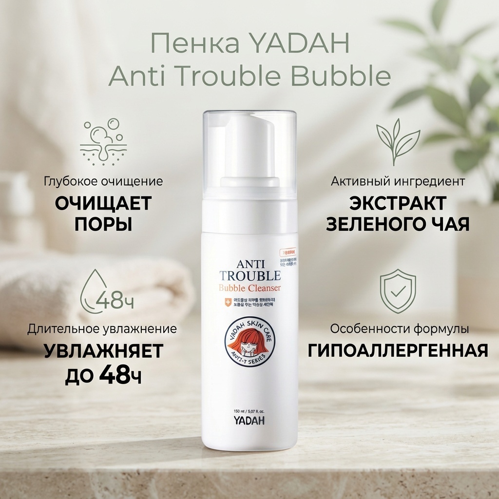 YADAH Anti Trouble Bubble пенка 150 мл