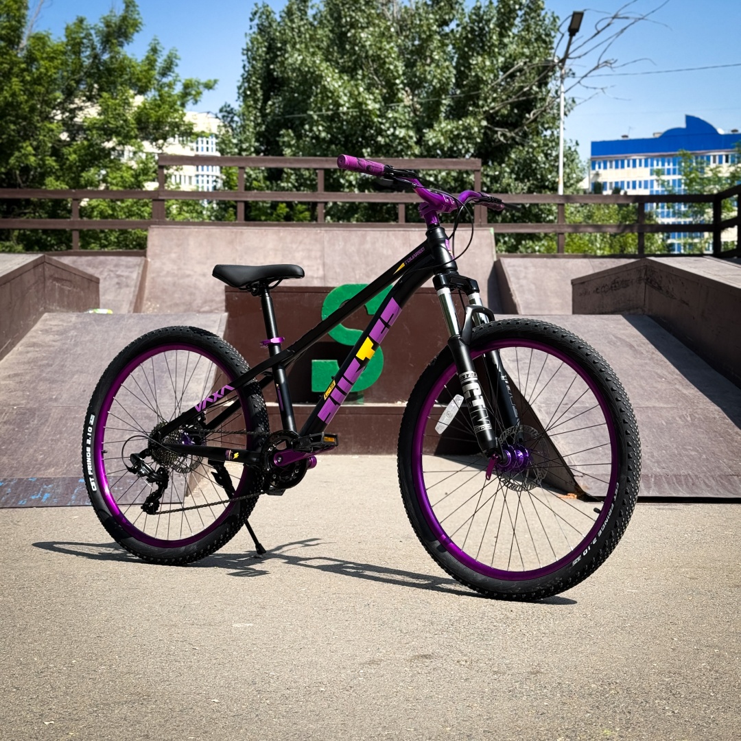 Велосипед BUSTER BMX DERT STREET 2025 17 дюймов черный-фиолетовый