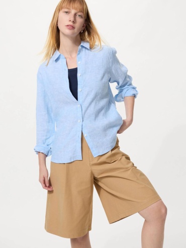 Рубашка Uniqlo светло-голубой