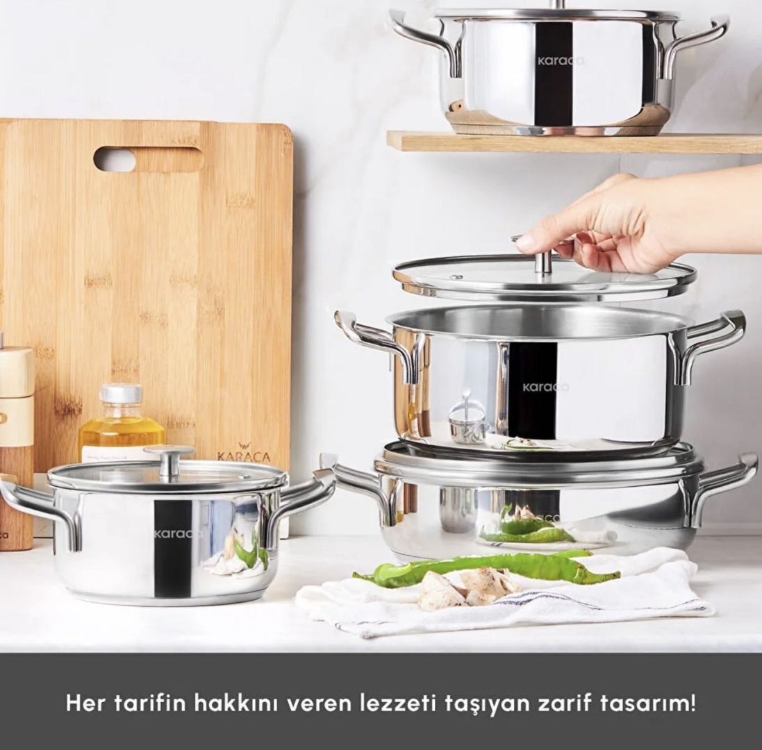 Кастрюля 3.8 л, Karaca Сталь 18/10 сталь