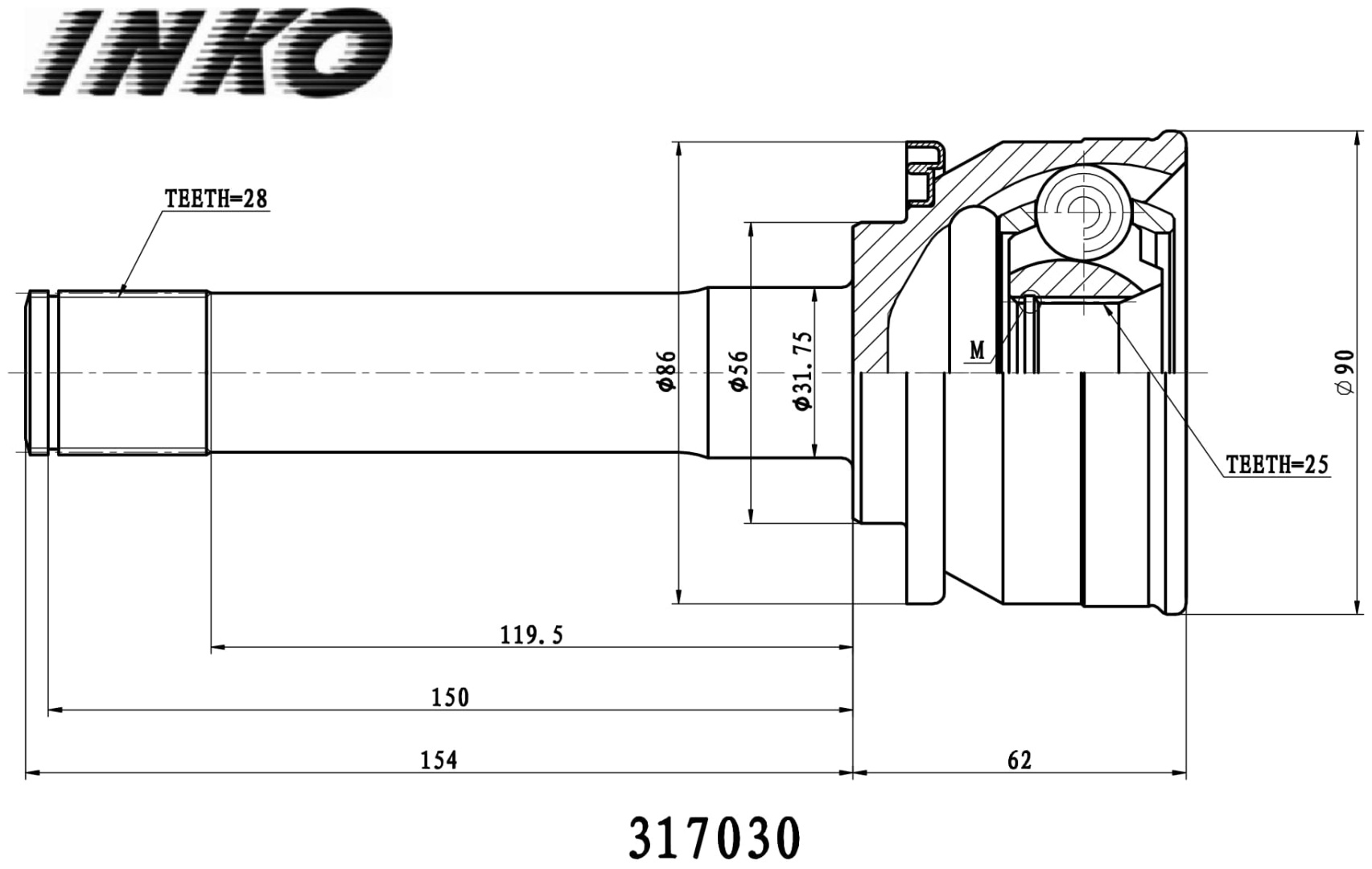 INKO шрус 317030