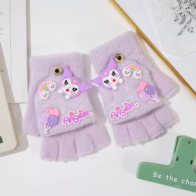 Митенки Kuromi размер 4, 5, 6 сиреневый