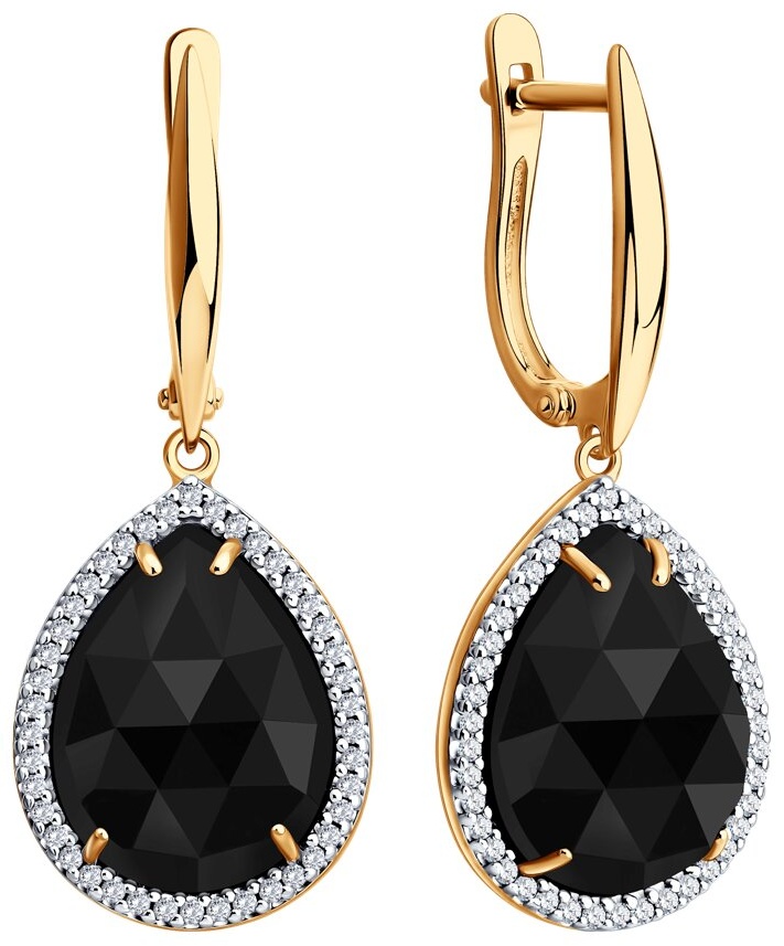 Серьги SOKOLOV 92025419 вес 7.49 г серебро, фианит, агат