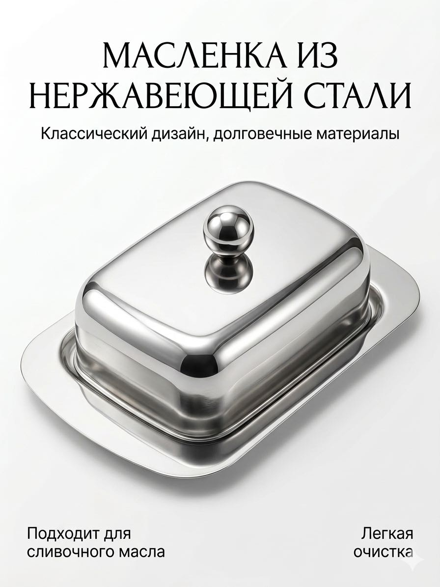 Масленка 30043373_574417166 квадратная 1 шт, сталь