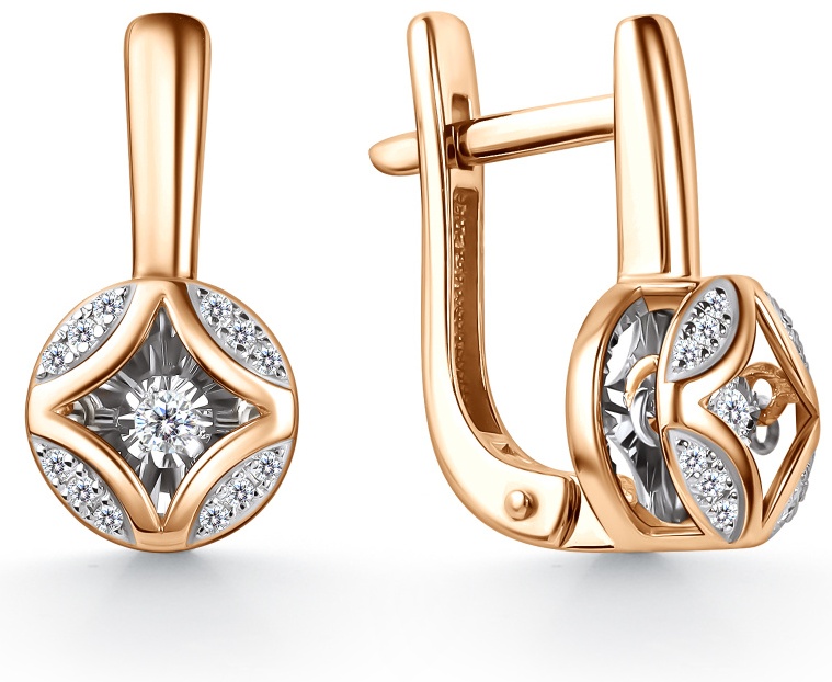 Серьги Lucente Бриллианты Якутии EAR-LU-585-919462 вес 3.19 г золото, бриллиант