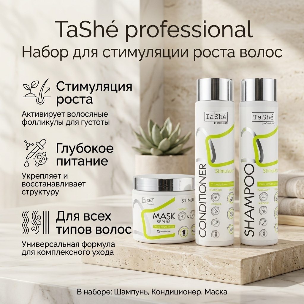 Tashe Стимуляция роста набор по уходу за волосами унисекс