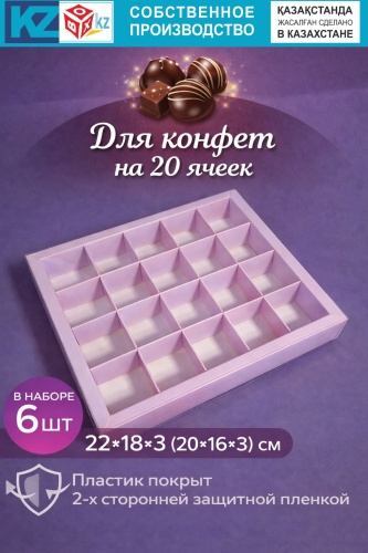 Набор коробок BOXKZ 6 шт, 22х18х3 см