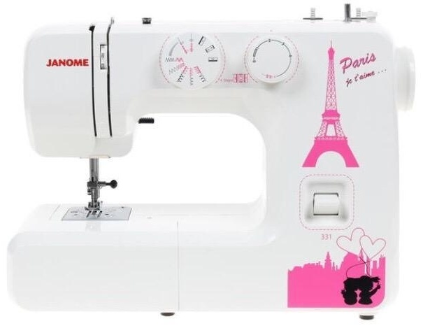 Швейная машина Janome 331 белый, розовый