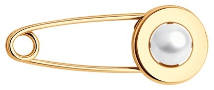 Брошь Diamant 93-340-02633-2 вес 1.21 г серебро, жемчуг