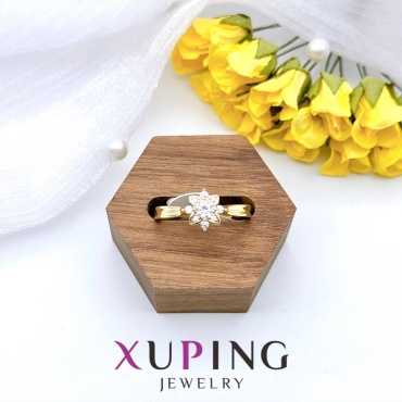 Кольцо Xuping Jewelry 516479040 размер 17 титан, пластик, золотистый