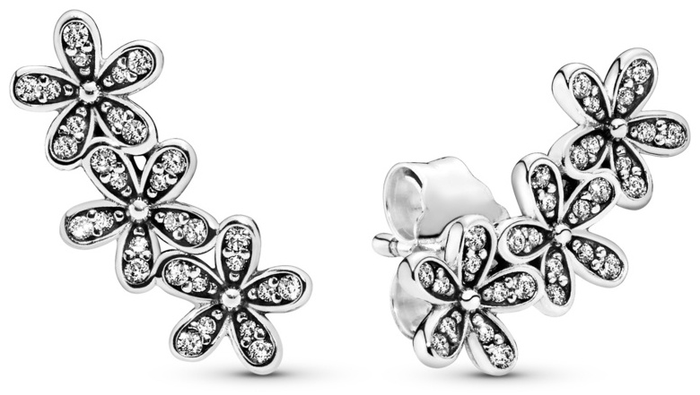 Серьги PANDORA «Маргаритки» 290744CZ вес 1.88 г серебро, цирконий