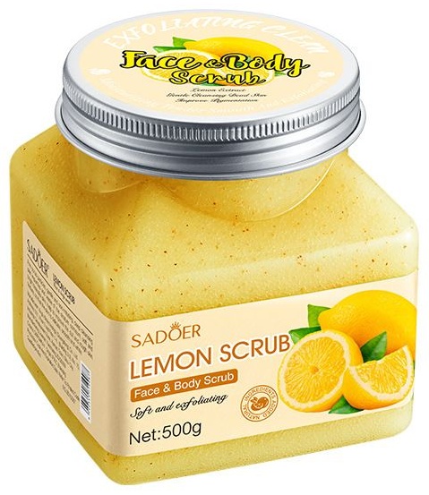 SADOER скраб Lemon Exfoliating Cleansing Scrub Cream - Лимонный отшелушивающий для тела 500 мл