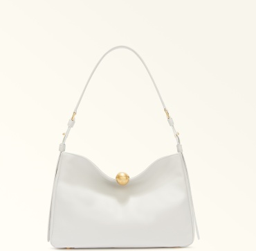Сумка багет FURLA натуральная кожа молочный