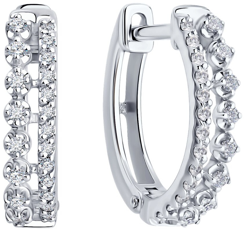 Серьги SOKOLOV EAR-SO-585-223885 вес 2.25 г золото, бриллиант