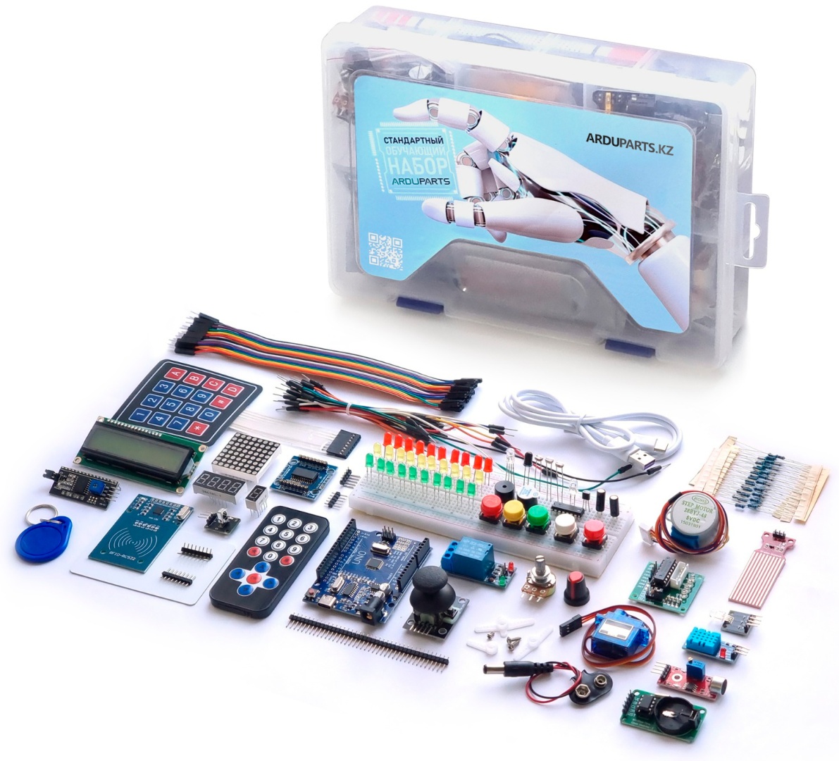 Опыты с электричеством ArduParts.kz Starter Kit UNO R3 Стартовый