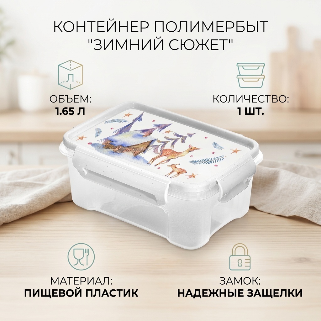 ПОЛИМЕРБЫТ контейнер 4601532773590 1 шт, пластик