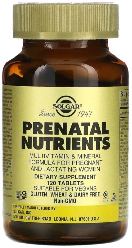 Solgar Prenatal nutrients, для беременных таблетки 120 шт