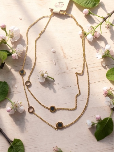 Колье длина 25 см титан, без вставок