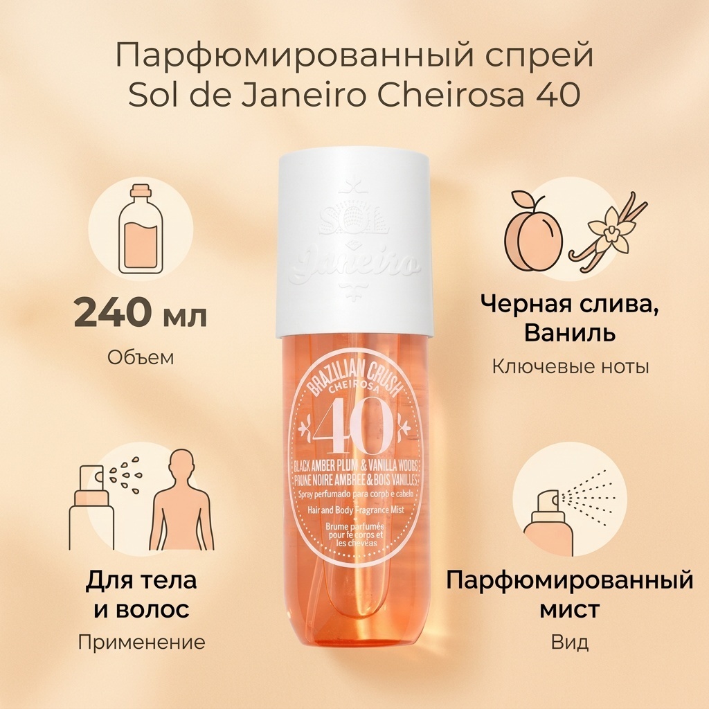 Sol de Janeiro Brazilian Crush Cheirosa 40 парфюмированный спрей 240 мл, для женщин