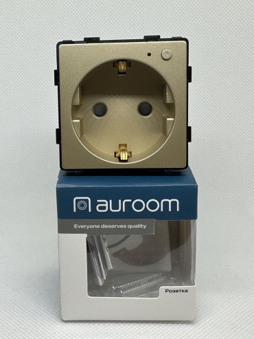 Auroom встраиваемая 123104, умная розетка цвет золотистый