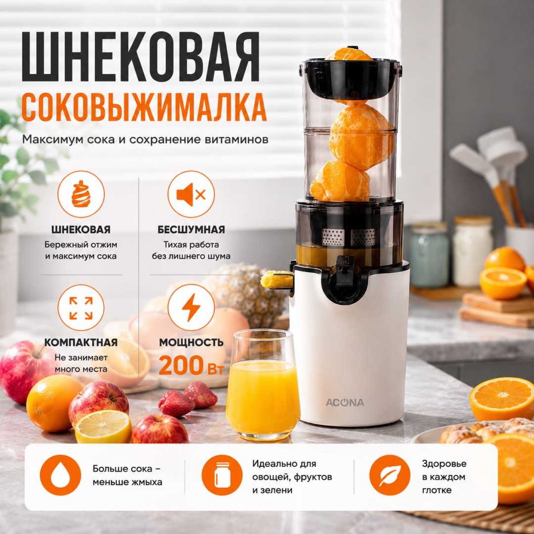 Соковыжималка ACONA SJ-08 белый