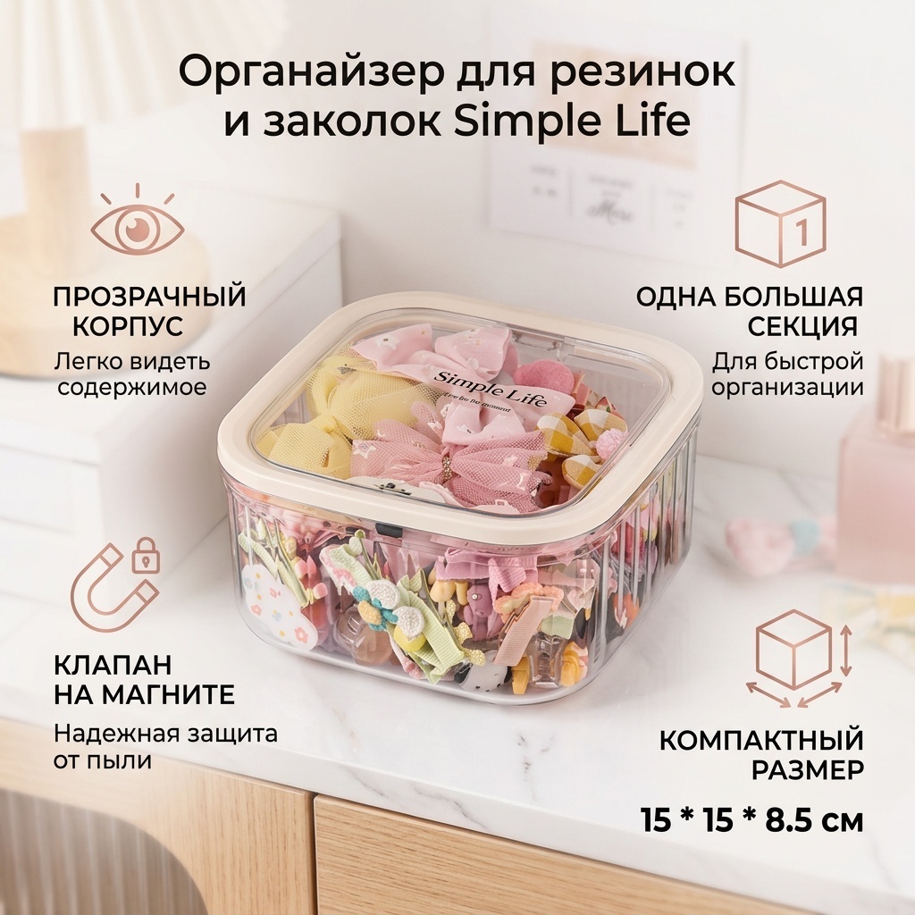 Органайзер для резинок и заколок пластик