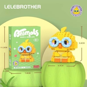 Конструктор LELEBROTHER Циплёнок Animals - ciplenok, деталей 124 шт