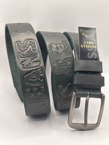 Ремень Russian Belt натуральная кожа 128 см черный