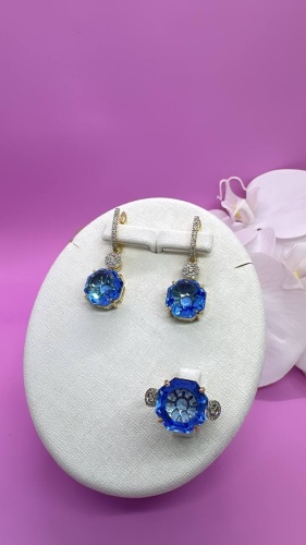 SAR-JEWELRY VIPA-66-0011_4619 вес 17.23 г золото, бриллиант, топаз
