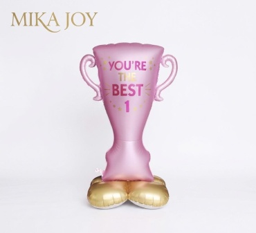 Воздушный шар MIKA JOY Кубок YOU'RE THE BEST 1 1 шт, розовый, золотистый