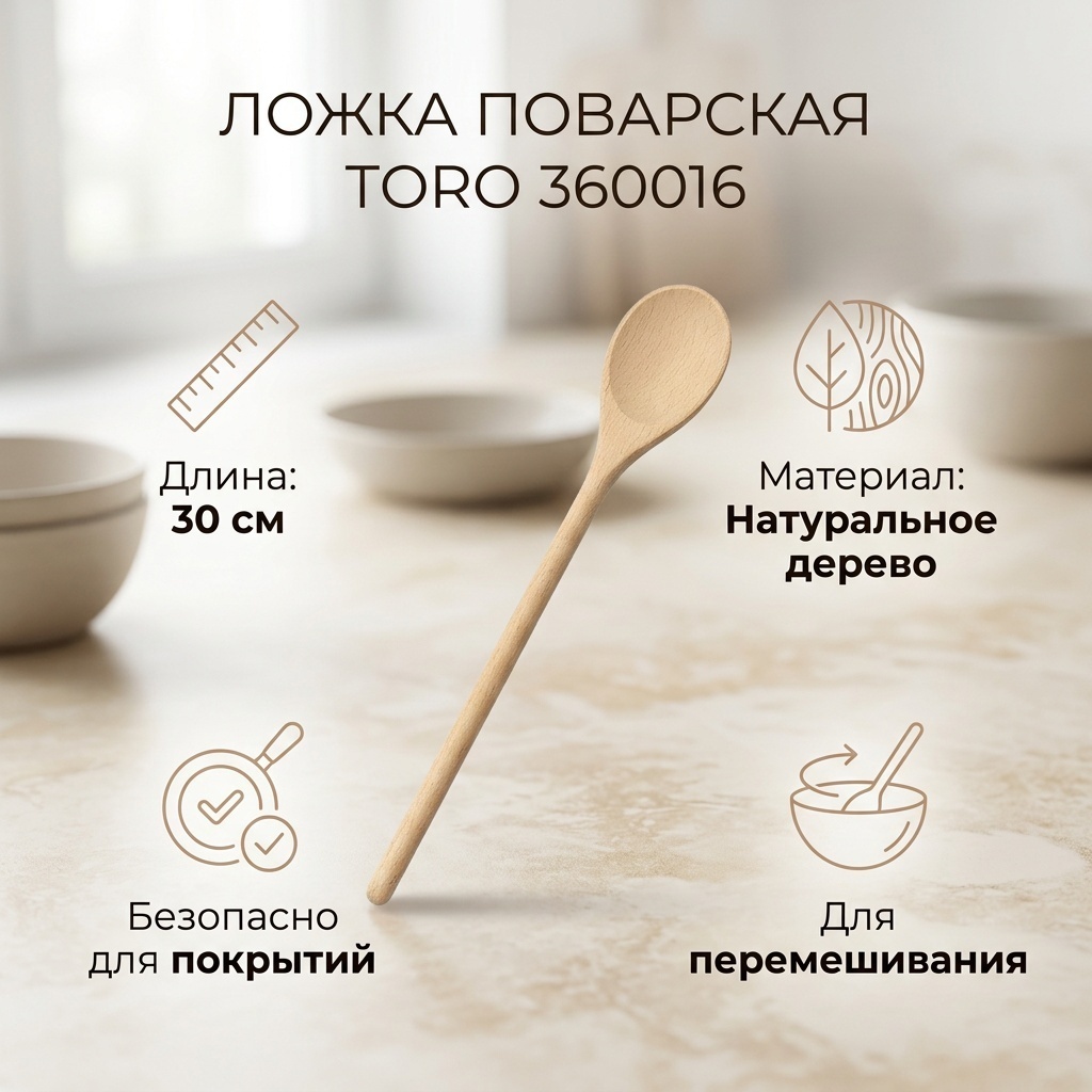 Ложка поварская Toro дерево, 1 шт
