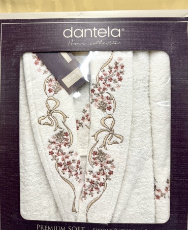 Махровый халат Dantela айвори