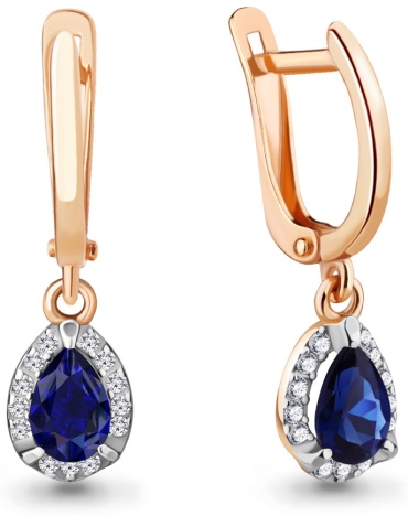 Серьги AQUAMARINE 292524 вес 1.67 г серебро, фианит