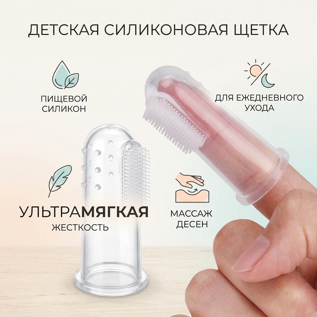 Детская силиконовая зубная щетка зубная щетка ультрамягкая 1 шт