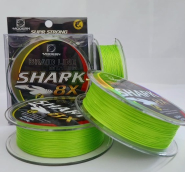 Леска Shark плетеный шнур Р12375 Плетенка Shark Х8 (0,35 мм) (30,0 кг) (100 м) 0.35 мм зеленый