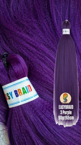 Easy Braid канекалон гофрированный 3Purple фиолетовый 90 гр 65 см женский