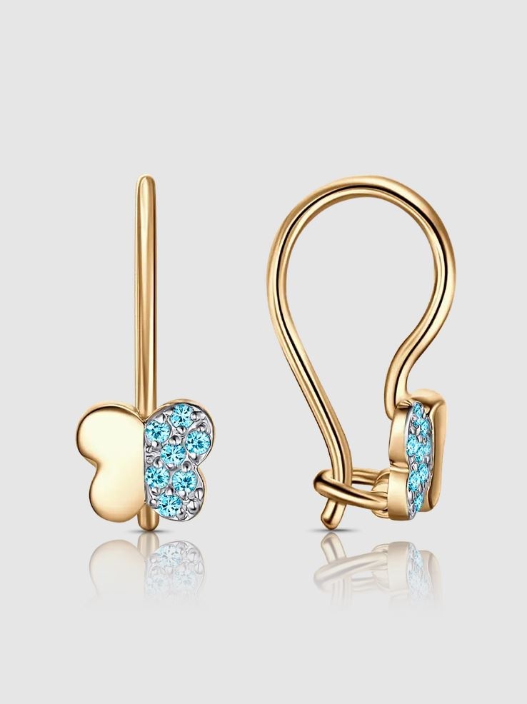 Серьги Lucente EAR-LU-585-217490 вес 1 г золото, фианит