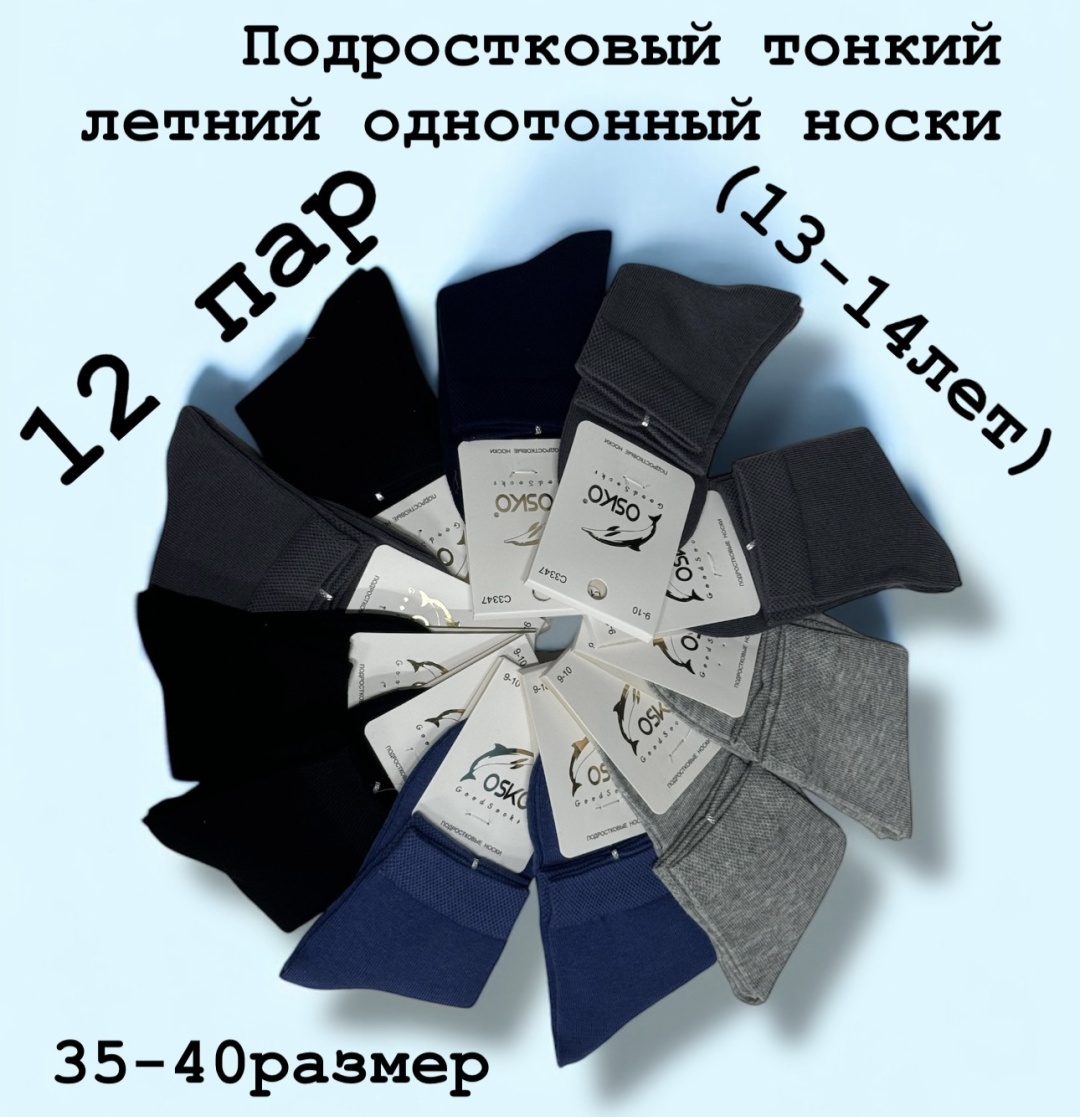 Носки SPEED WIN 4733 12 пар черный, синий, серый 35-40