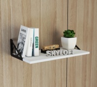 Полка Sky Loft Альфа, 54.5х30x1.6 см, черный, белый