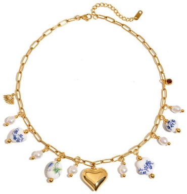 Mimi Jewelry длина 40 см медицинское золото, жемчуг, керамика