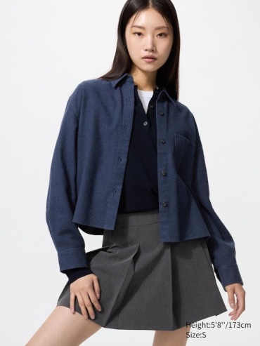 Рубашка Uniqlo синий