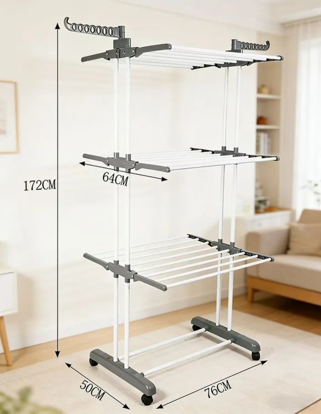 Сушилка напольная Element-5 63x80x175 см, кол-во уровней: 3, металл