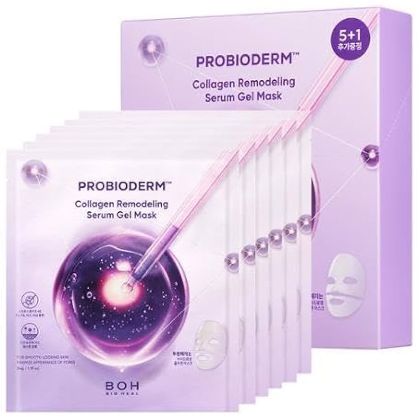 Маска для лица BIOHEAL BOH гидрогелевая Probioderm Collagen Remodeling Serum Gel Mask Гидрогелевые Маски с Коллагеном 6 шт 6 шт