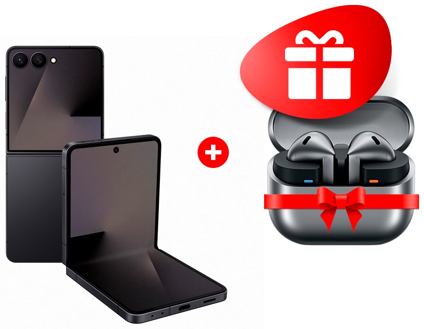 Смартфон Samsung Galaxy Z Flip7 5G 12 ГБ/512 ГБ черный + подарок
