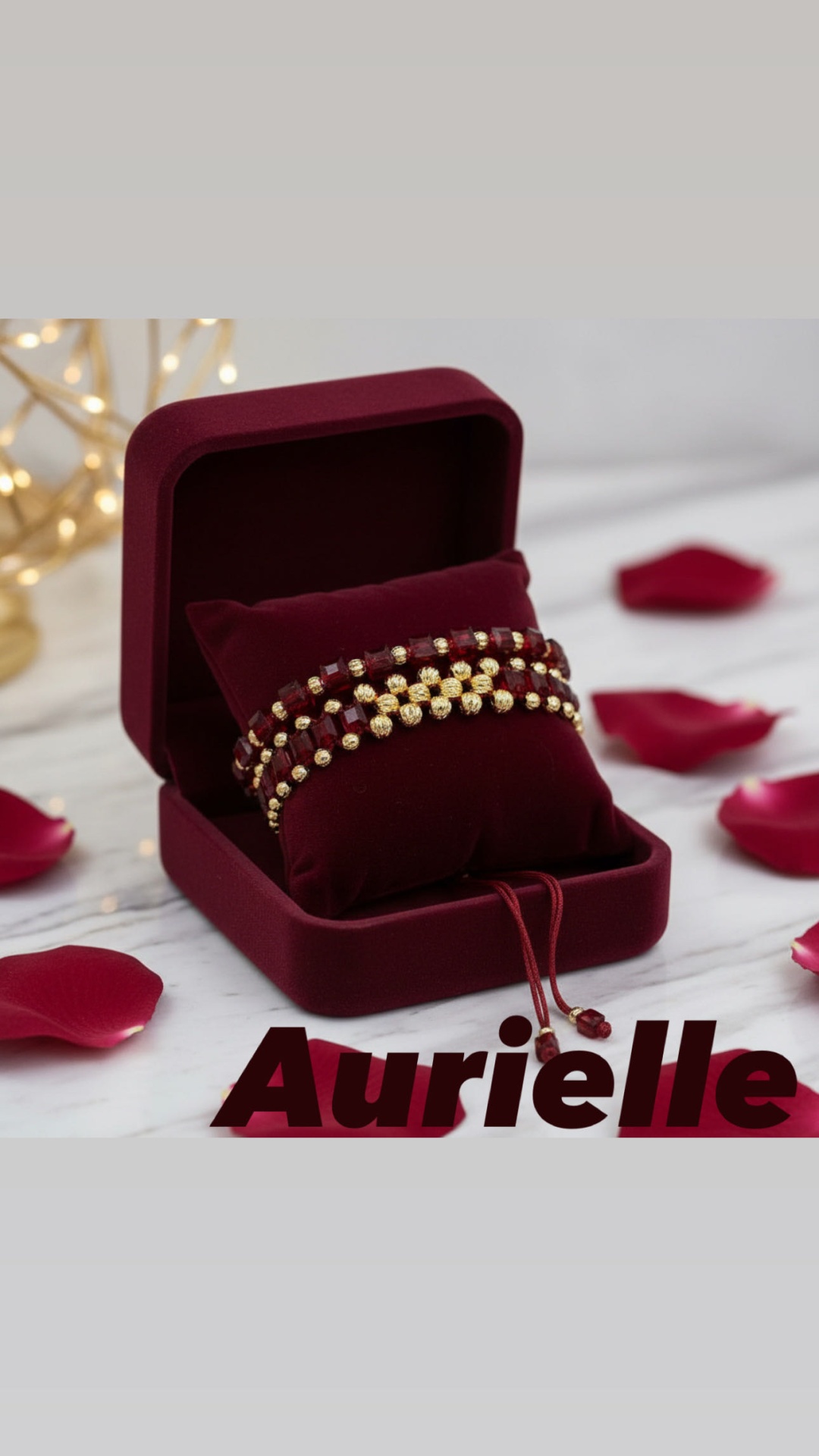 Aurielle Red Shine длина 26 см, вес 0.5 г сплав покрытый золотом 24К, плетение отсутствует
