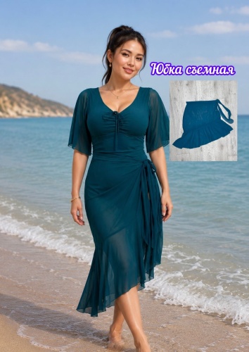 Купальник слитный изумруд