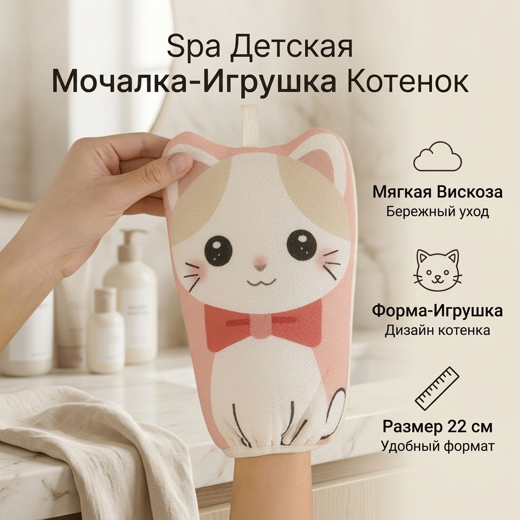 Spa детская мочалка для тела, универсальное бежевый 1 шт