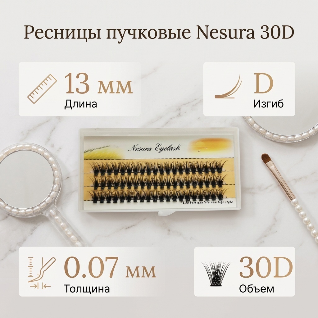 NESURA пучковые 30D D 0.07 мм черный 13 мм